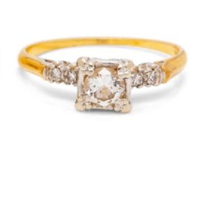 Antique 14k gold art deco diamond engagement ring